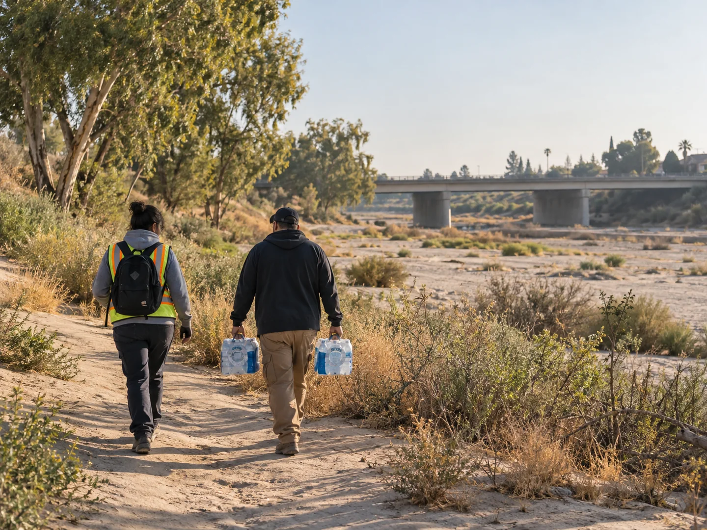Bakersfield riverbed outreach walk