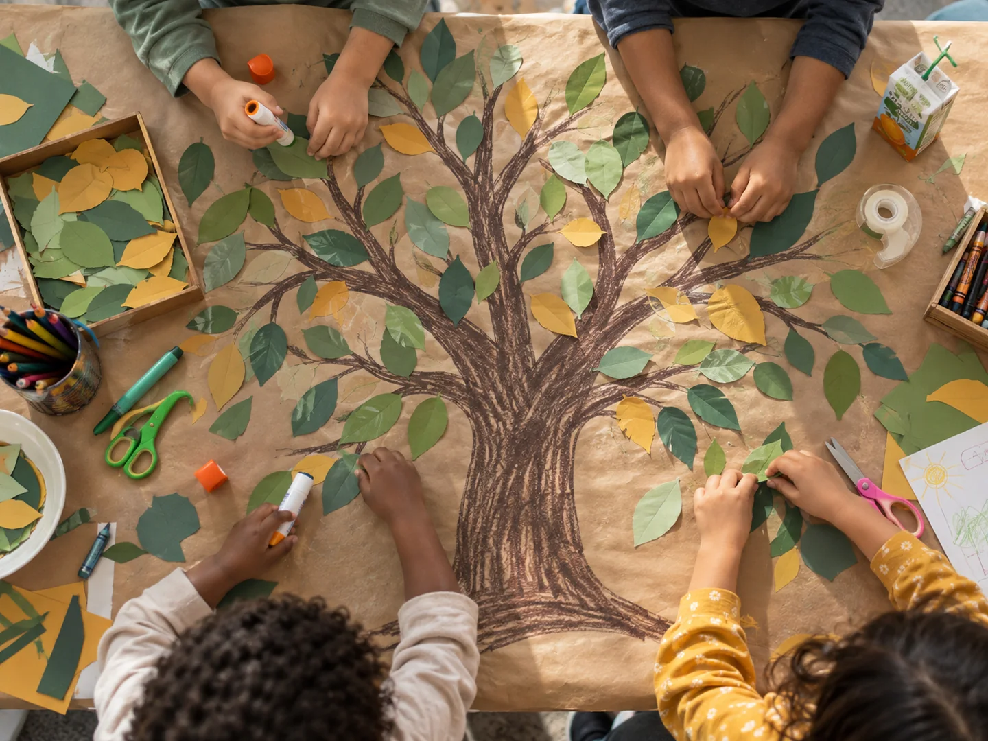 Children at the craft table